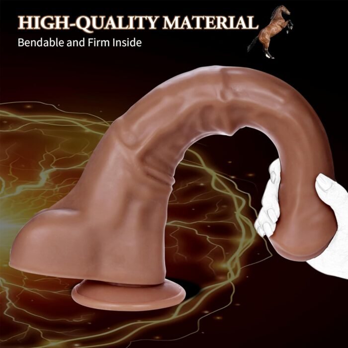 Horse Dildo,Realistic Super Long 15 inch Huge Thick Thrusting Dildos Anal Sex Toy with Suction Cup Adult Toy for Men Gay Anal Play Sex Pleasure(Brown) - Image 4