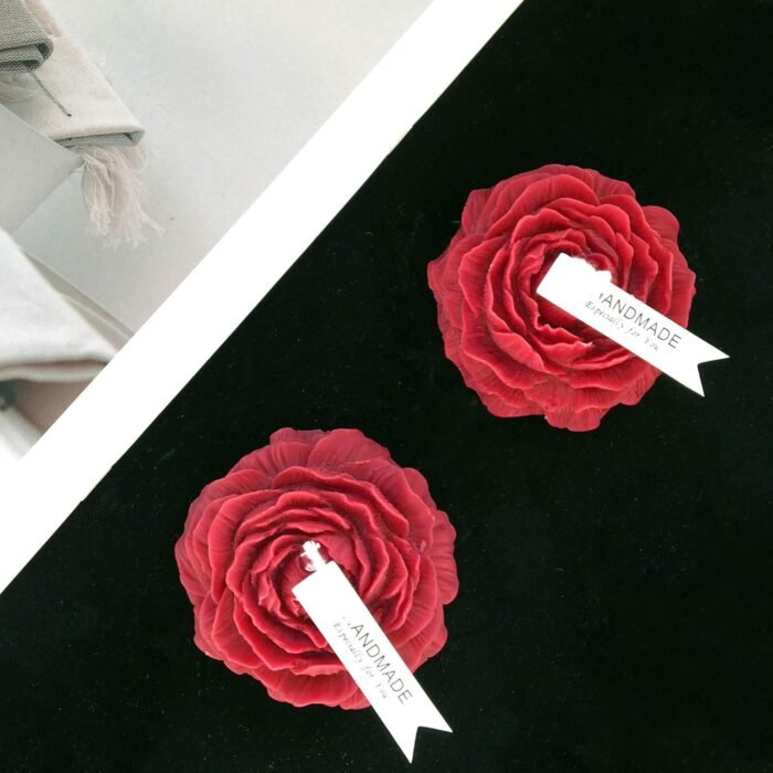 4 Pcs Low Temperature Candles Red Peony Flower Shaped Scented Candles Adult Low Heat Body Safe Candles Wax Play - Image 2