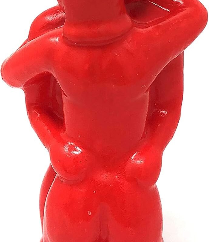 Vrinda Decorative Candle - Erotic Couple Assorted Art Portrait Candle Mould - Handcrafted Romantic Figurine Candles for Couples, Valentines, and Special Occasions (Red)