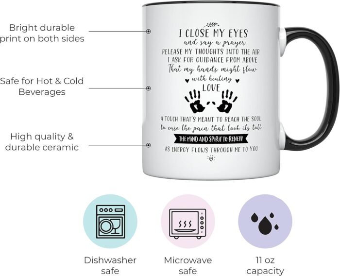 YouNique Designs Massage Therapist Coffee Mug, 11 Ounces, Masseuse Gifts, Massage Therapist Gifts For Women (Black Handle) - Image 2