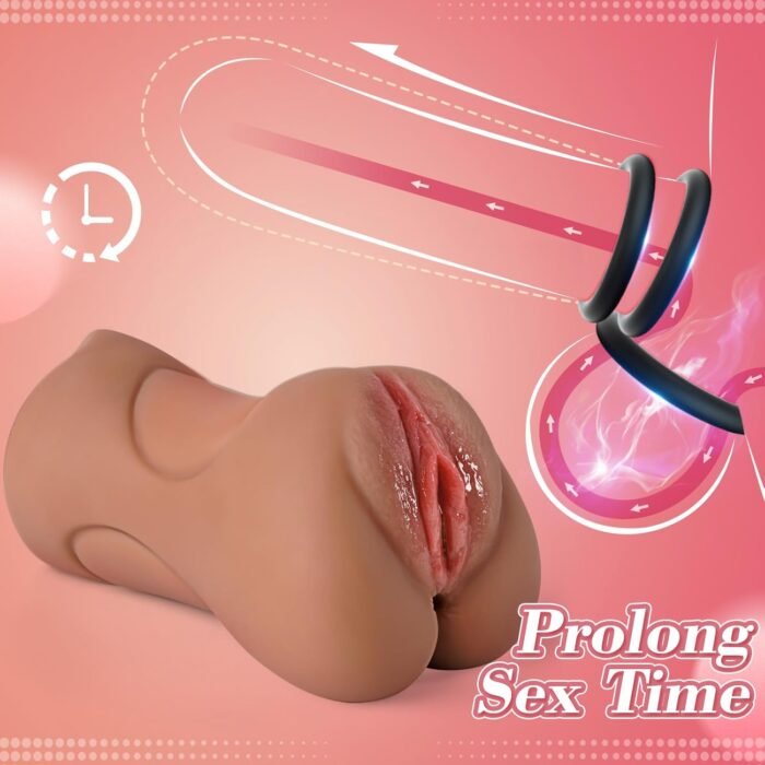 Male Masturbator Sex Toys for Men - 3 in 1 Pocket Pussy Adult Toys Mens Stroker with Bullet Vibrator & 3 Penis Ring, 10 Vibration Modes Male Sex Toy with 3D Realistic Textured Adult Toy for Men - Image 4