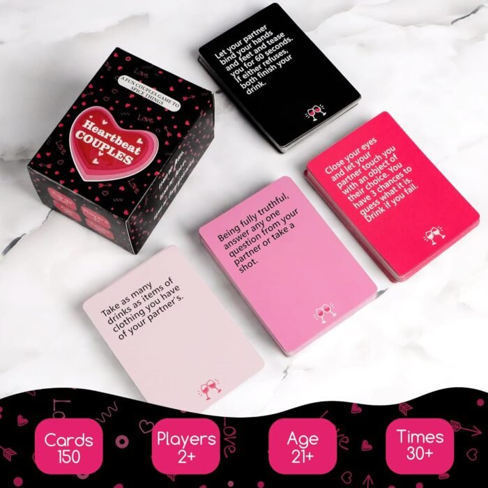 Drinking Game for Adults,Couples Games for Date Night,150 Game Cards for Couples,Fun Challenges & Questions for Your Partner,Spice Up Your Relationship, Gift for Anniversary & Valentine's Day - Image 7