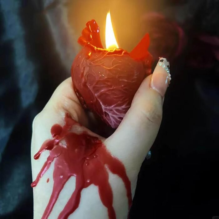 4 Pcs Low Temperature Candles Purple Peony Flower Shaped Black Heart Red Heart Blue Austin Rose Scented Starlight Gilded Candles Adult Low Heat Body Safe Drip Candles Wax Play for Couples - Image 8