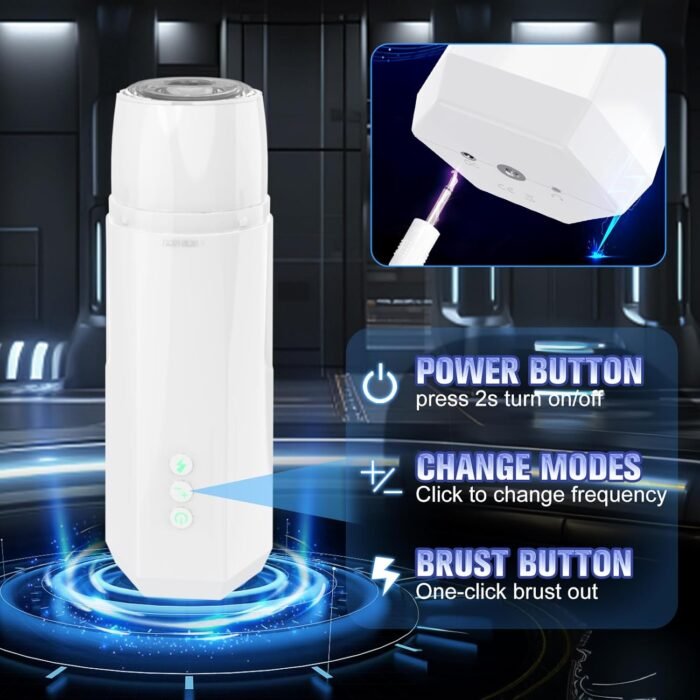 Adult Sex Toys Male Masturbator, Automatic Male Sex Toys for Men with 7 Vibrator & 3 Thrusting Modes, Male Masturbator with 3D Large Particle Inner, Adult Toys for Men (White) - Image 5