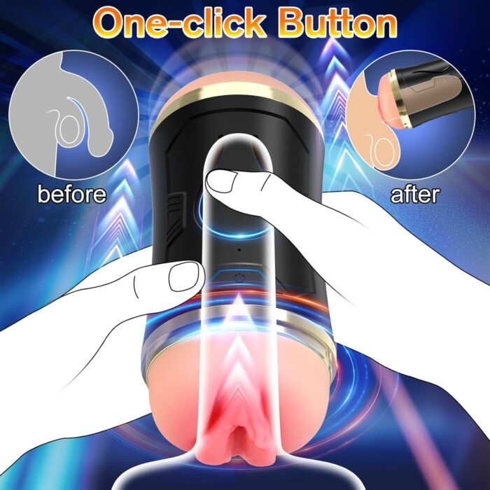 Sex Toys Automatic Male Masturbator - Adult Toys Open Ended Masturbator Cup with 10 Vibrating Modes for Penis Stimulation, Male Sex Toys Electric Pocket Pussy Male Stroker Vibrator, Sex Toys for Men - Image 3