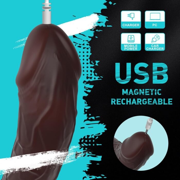 Vibrating Penis Sleeve Extender Cock Ring Sex Toys for Mens, Ultra-Soft Penis Enlargement with 10 Vibrations for Prolonged Erection, Pennis Enlarger Dildo Adult Toys for Men Couple - Brown - Image 5