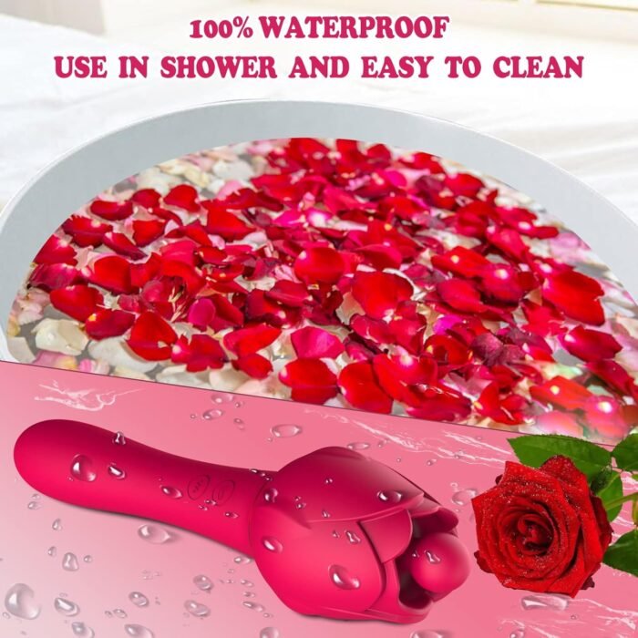 Upgraded Rose Toys Clitoral Licking G Spot Vibrators for Women Clit Nipple Dildo Vibrators Clitoris Stimulator with 5 Licker Patterns & 10 Strong Vibration Adult Sex Toys for Women Couples - Image 5