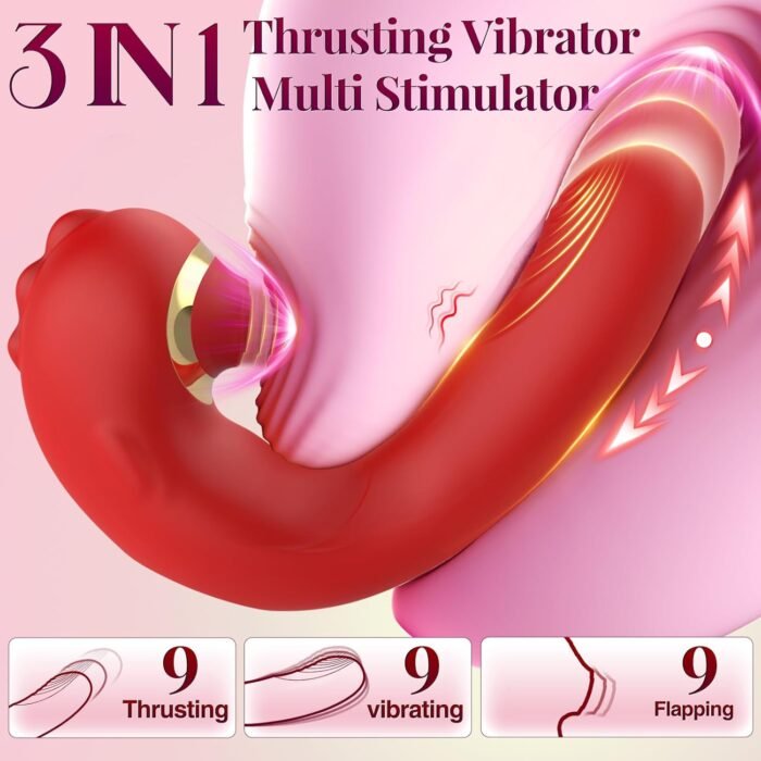 Vibrator Dildo Thrusting Sex Toys - 3 in 1 App Control G spot Adult Toys Clitoral Stimulator with 9 Thrusting & 9 Flapping Modes Dildos Vibrators for Women，Adult Sex Toys & Games for Female Couples - Image 2