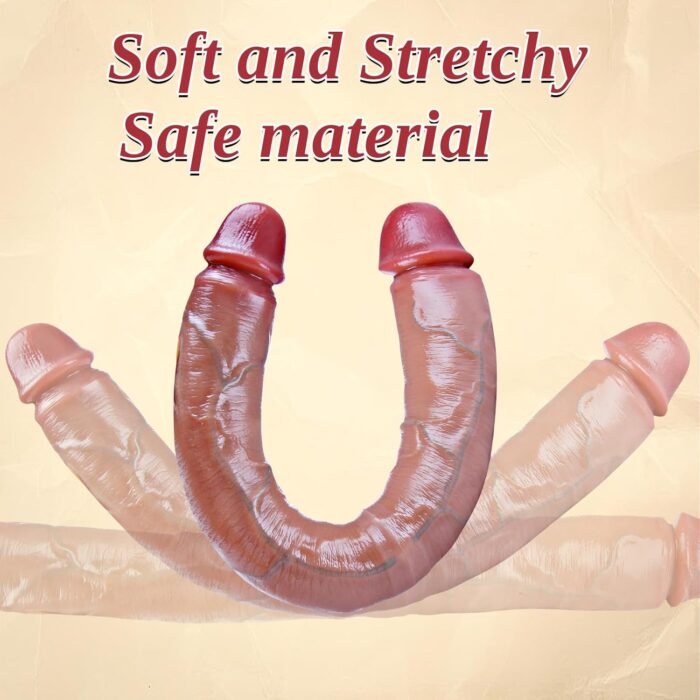 17.7 * 1.8 inch Dual Headed Huge Movable Dildo for Men Women, Long Realistic Silicone Skin Penis Extra Large XL Dual Glans Flexible Dildo, Thick Anal G-Spot Dildos Sex Toy for Couples Lesbian Gay Game - Image 7