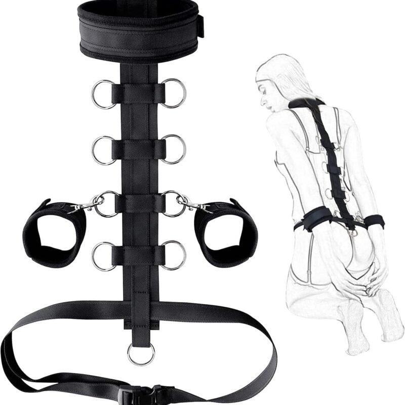 Bed Restraint for Queen Size Bed Sex Resistant Tie Legs and Arms for Women Hand Leg Cuffs Bed Bondage Restraints Kit for Couples Spreader Bar Blindfold and Hand Ties Sweater Yoga LW-X8