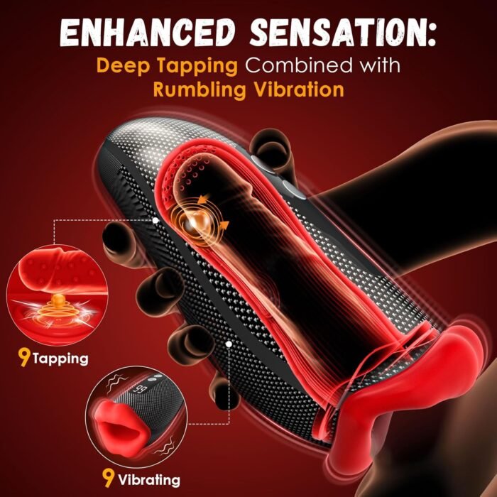 Male Sex Toys for Men - Male Masturbator Deep Throat-Mouth 360° Wrapped 9 Tapping & Vibrating Male Vibrator Penis Pump APP Control LCD Mens Sex Machine Stroker Jiworb Adult Sex Toys & Game - Image 2