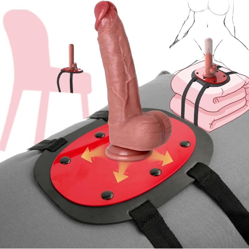 Suction Cup Dildo Mount Sex Saddle, Adjustable Strong Suction Strap On Harness Dildo Holder for Chair Swing Pillow Sofa Cushion, Anal G Spot Huge Machine, HNNPY Adult Women Couples Sex Toys Games