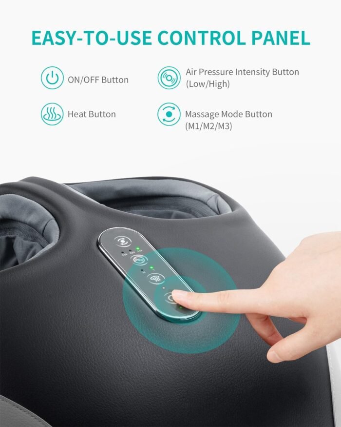 Nekteck Foot Massager Machine with Heat, Deep Kneading Shiatsu Foot Massager with Air Compression, Soothe Muscles, Multiple Massage Modes & Adjustable Intensity Christmas Gifts for Her & Him - Image 5