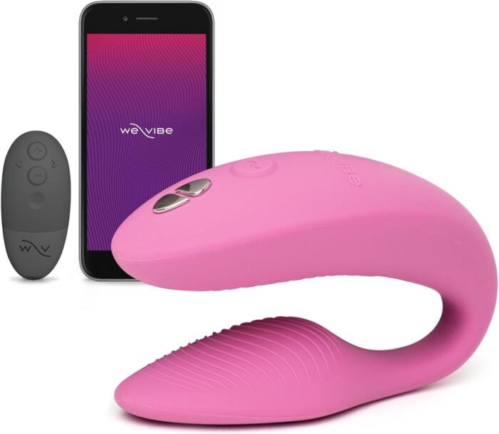 We-Vibe Sync 2 Couples Vibrator | Wearable Remote Control Vibrating Adult Sex Toy | App Controlled G Spot & Clitoral Stimulator | Dual Stimulation with 10 Speeds | Waterproof & Rechargeable | Pink