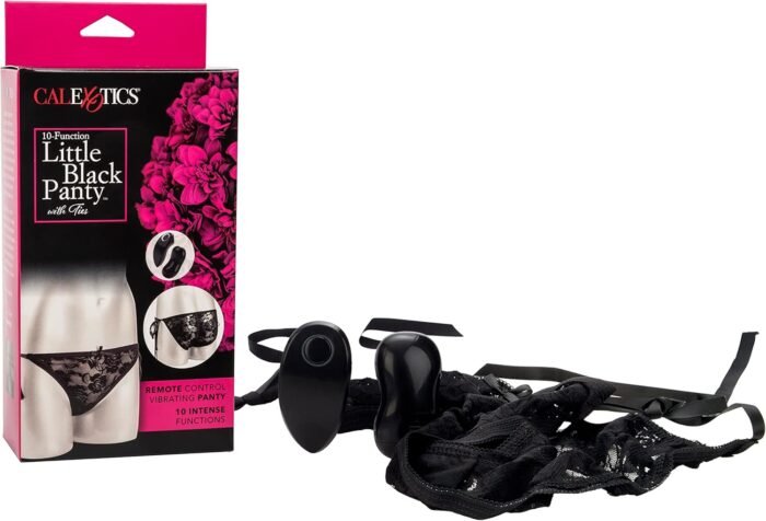 CalExotics Remote Control 10 Function Little Black Panty – Wireless Control Bullet Vibrator – Pocket Adult Toys for Couples – Vibe Egg Massager - Black