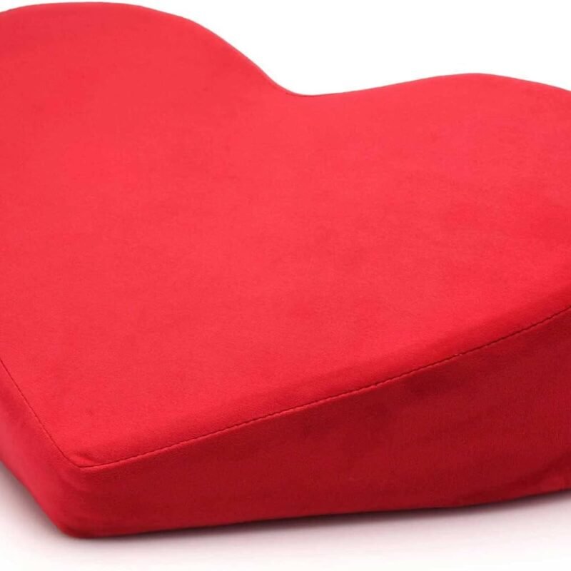 BEDROOM BLISS Heart Pillow for Beginners, Men, Women, & Couples. Great for Sexual Positioning & Deep Penetration. Supportive, High-Density Foam. Easy to Clean Water-Resistant Covers. 2 Piece Set, Red.