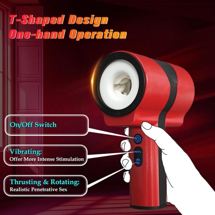 Male Masturbator Adult Sex Toys for Men - Dual-Sleeve Automatic Thrusting Rotating Vibrating Blowjob Sex Machine Oral Sex Toy Stroker Penis Vibrator, MHYNNR Mens Masturbators Cup Pocket Pussy for Men - Image 5