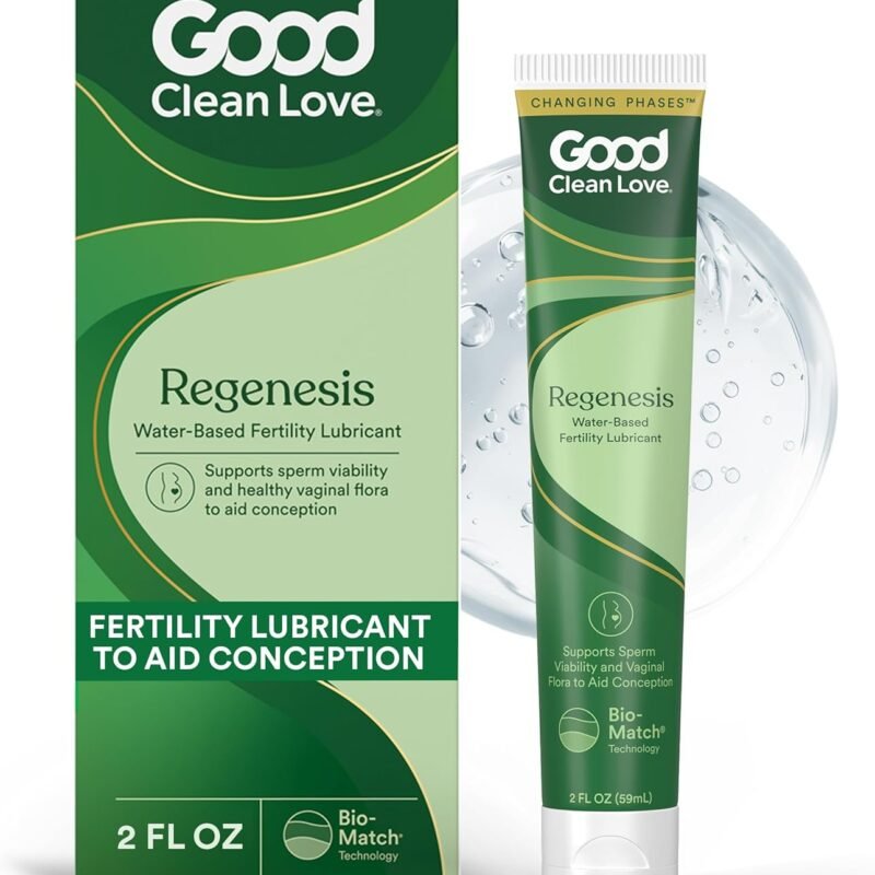 Good Clean Love Regenesis Fertility-Friendly Lubricant, Water-Based Lube for Women & Couples Trying to Conceive, with Magnesium and Calcium Ions, Personal Lubricant, Safe for Toys, 2 Oz (2-Pack)