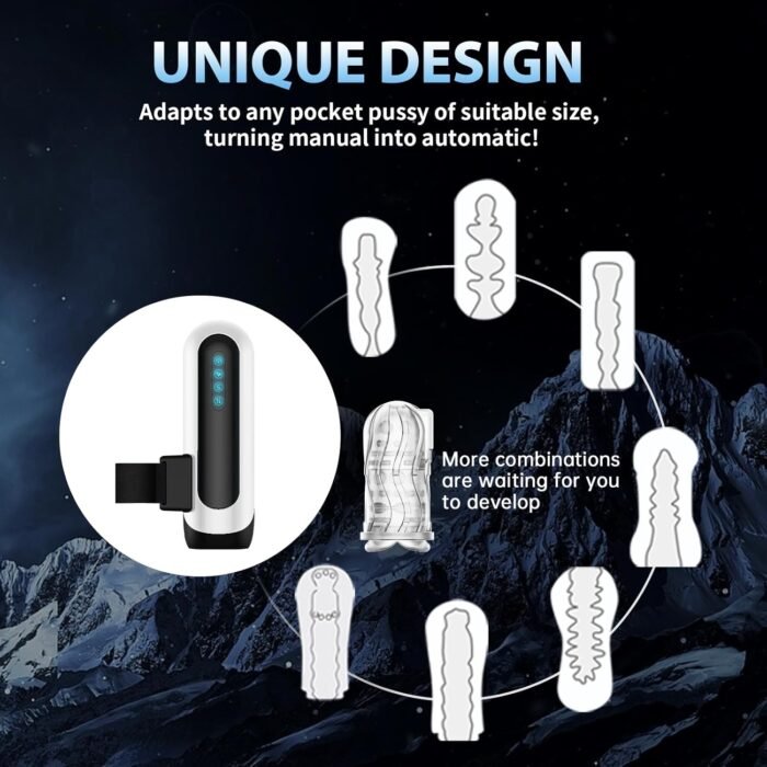 Automatic Penis Pump Male Sex Toy Sex Toys for Men Automatic Male Masturbator,Male Sex Toys with 6 Types of Piston Modes 5 Speed Changes + 10 Vibrating (Black&White) - Image 4