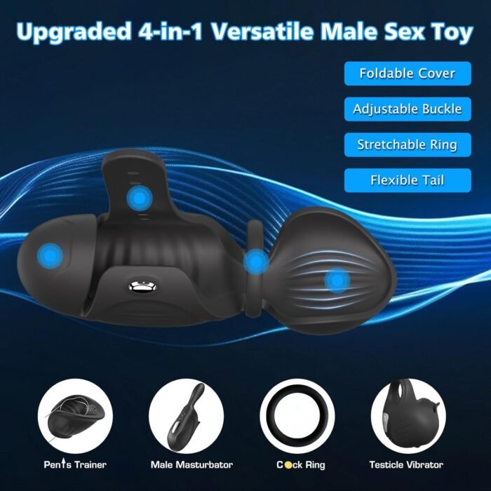 Adjustable Male Masturbator Penis Vibrator Trainer, Adult Sex Toys for Men,4 in 1 Vibrating APP Controlled Mens Sex Toy Stroker with Cock Ring,MHYNNR Hands Free Testicle Masturbators Vibrators for Men - Image 2