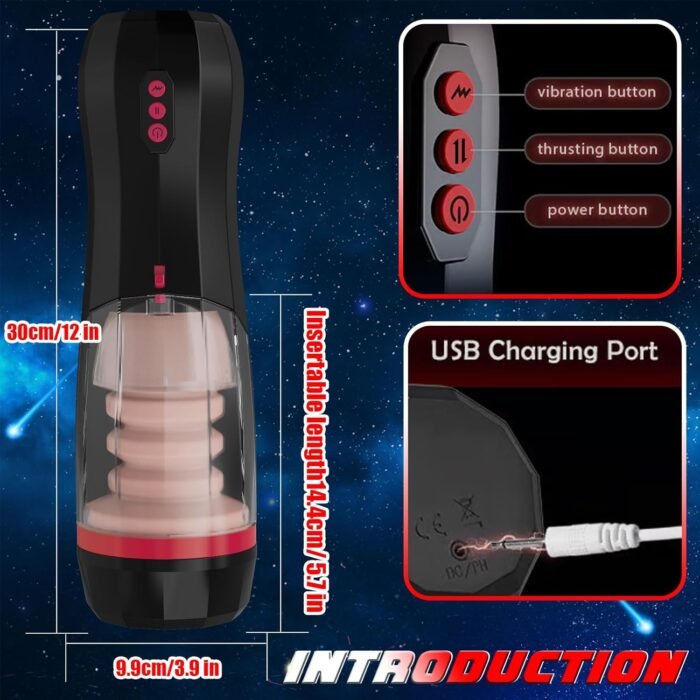 Automatic Male Masturbator Cup with Real Pussy, Pocket Pussy Stroker with 5 Thrusting&10 Vibration, Hands Free Male Sex Toy Adult Toys for Men - Image 6