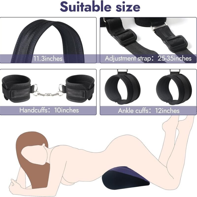 Sex Pillows Sex Furniture Sleek Design Kit for Adult Couples Sex Leg Cuff Toys Thigh Sling Sex Things for Couples Kinky Play Hand Leg Cuffs Strap Sex Dice Set Sweatshirt KL02S