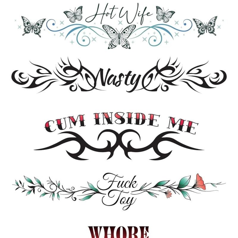 5 Large Sexy Naughty Temporary Tattoos for Women Ladies - Adult Fun for Lower Back Legs Arms Stomach