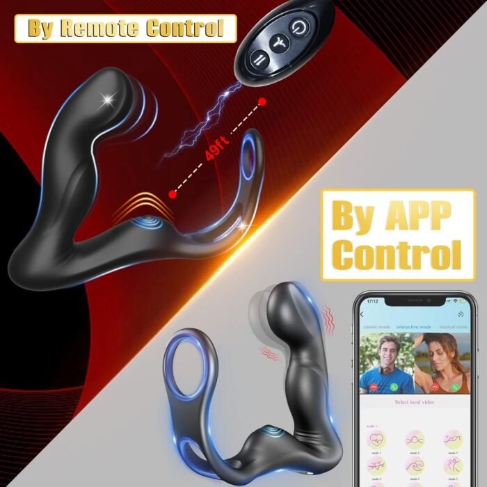 Anal Male Adult Sex Toys - Wiggling Prostate Massager Tapping Taint Stimulator with Cock Ring, Vibrating APP Remote Control Anal Butt Plug Penis Ring Vibrator Sex Toy for Men Couples, HNNPY Anal Dildo - Image 5