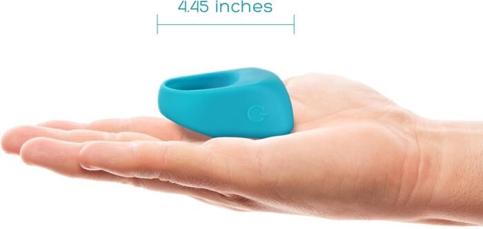 plusOne Vibrating Ring for Couples or Individuals, Body-Safe Silicone, Waterproof, USB Rechargeable, Massager with 10 Vibration Settings, Teal - Image 6