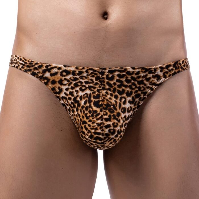 YUFEIDA Men's Boxer Briefs Low Rise Sexy Leopard Print Underwear Man Shorts Underpants