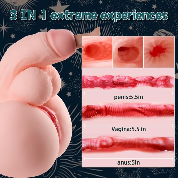 15lb Dildo Pussy Shemale Sex Doll Trans Sex Toy,3 in 1 Sex Doll with Penis Penetrable Big Dildo Torso Lifelike Male Masturbator - Image 4