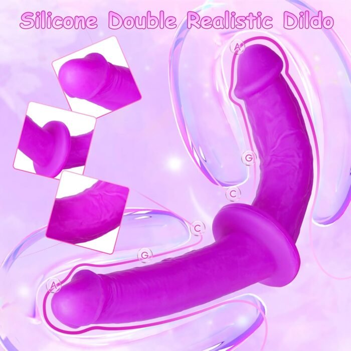 Strap On Dildo Women Sex Toys - Double Dildo Long Anal Strapon Dildos with Harness Double Sided Dildos Lesbian Sex Toys for Couple, Fantasy Silicone G-Spot Stimulator Sexual Pleasure Tools for Women - Image 2