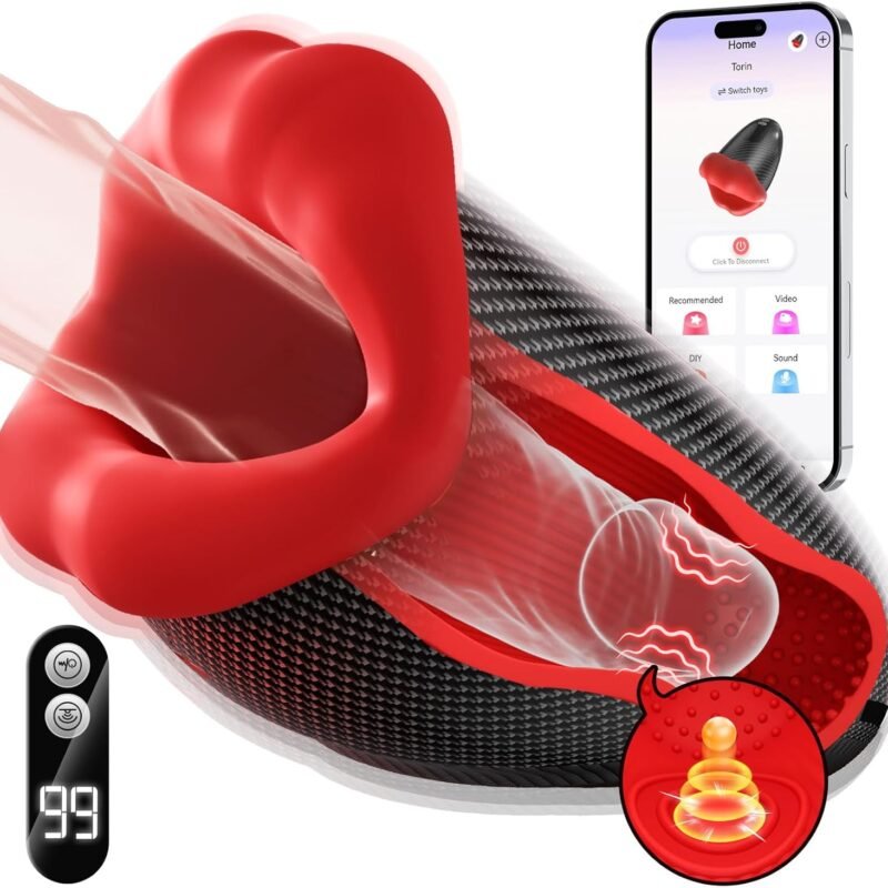 Male Sex Toys for Men - Male Masturbator Deep Throat-Mouth 360° Wrapped 9 Tapping & Vibrating Male Vibrator Penis Pump APP Control LCD Mens Sex Machine Stroker Jiworb Adult Sex Toys & Game