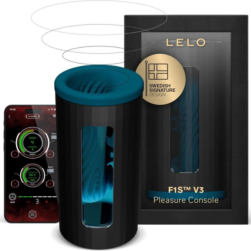 LELO F1S V3 Pleasure Console with App, Adult Sex Toys for Men, Automatic Male Sex Toy with 8 Settings and an AI, Male Masturbator, Penis Vibrator, Red