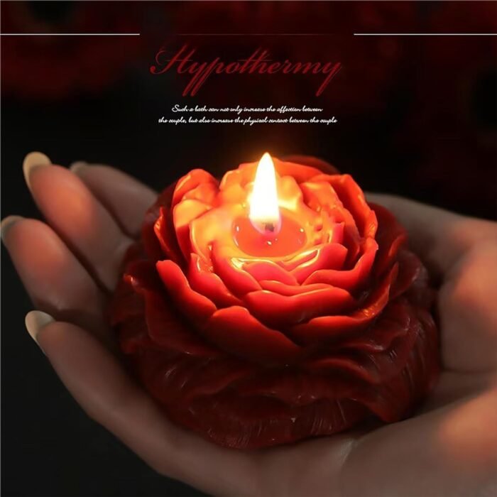 4 Pcs Low Temperature Candles Red Peony Flower Shaped Scented Candles Adult Low Heat Body Safe Candles Wax Play - Image 6