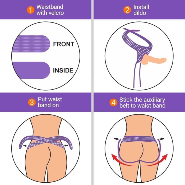 Strap On Dildo Strapon, Strap On Harness with Polka Dots Dildo Harness Strapon Harness Strapless Strap On for Women Strap On Dilio-for-Sex, Adult Sex Toy for Lesbians Couples Pegging, Purple, Black - Image 6