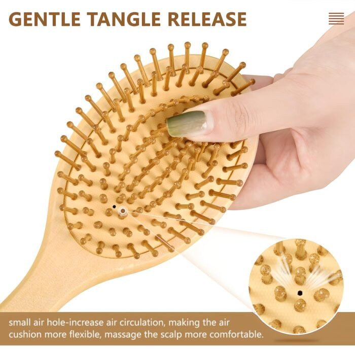 Nander Boho Exotic Detangling Hair Brush,Comfortable Scalp Massage Hairbrush for Hair Growth,All Hair Types for Women Men - Image 3