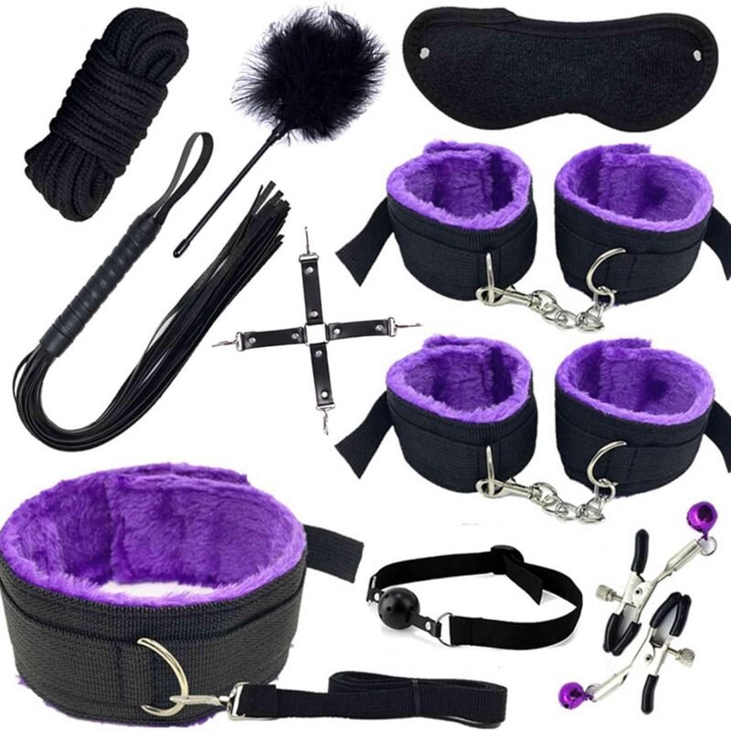 BDSM Sex Bed Bondage Restraints Kit for Couples King Bed for Ankle and Wrist Bar Women Sex Resistance Bands Bed for Neck Ankle Straps Sex Handcuffs Hand Cuff Bracelets Set for Adults Bedroom Sweater