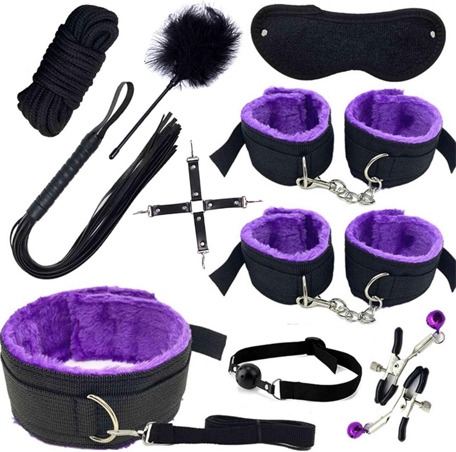 BDSM Sex Bed Bondage Restraints Kit for Couples King Bed for Ankle and Wrist Bar Women Sex Resistance Bands Bed for Neck Ankle Straps Sex Handcuffs Hand Cuff Bracelets Set for Adults Bedroom Sweater