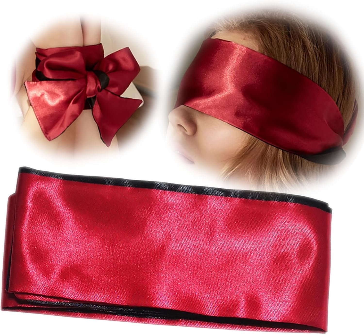 BDSM Shibari Bondage Cotton Rope Kit for Bedroom Play Bondaged Rope for Sex Blindfold Silk Eye Mask,Adult Sex Toy for Women couples's Game,32 Feet 8MM (3 Rope,1 SM Collar,1 Satin Eye Mask) - Image 2