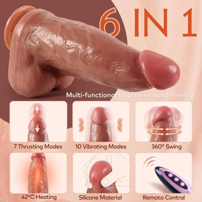3" Diameter Thick Thrusting Dildo Vibrator, Huge Realistic Dildos with Thrusting Vibrating for G-Spot Anal Advanced Play, Giant Silicone Penis Big Sex Toy for Woman Men with Strong Suction Cup - Image 2