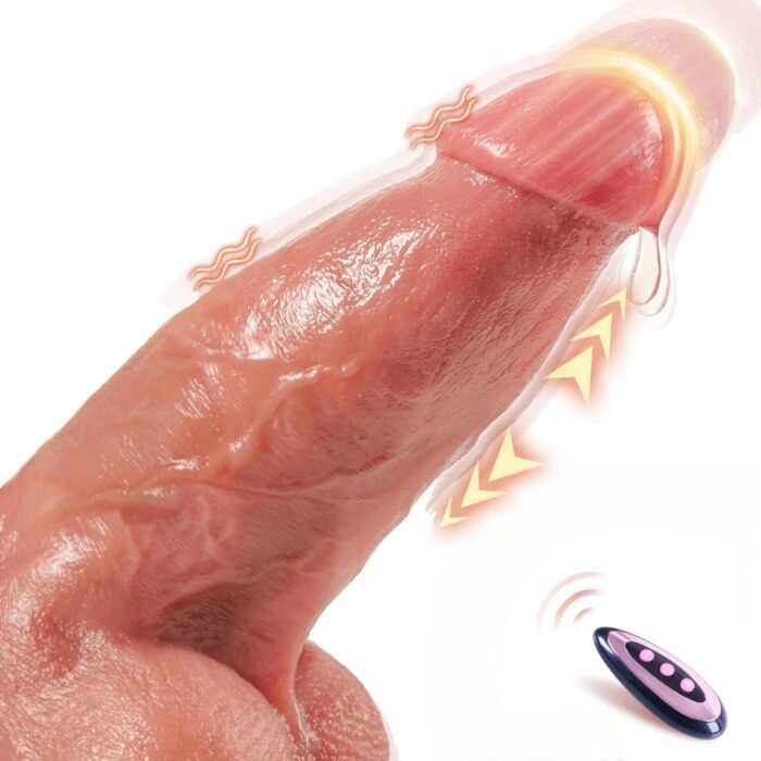 3" Diameter Thick Thrusting Dildo Vibrator, Huge Realistic Dildos with Thrusting Vibrating for G-Spot Anal Advanced Play, Giant Silicone Penis Big Sex Toy for Woman Men with Strong Suction Cup