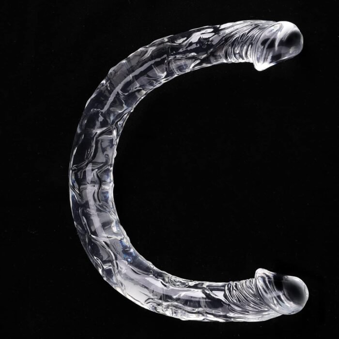 13 Inch Clear Long Double-Ended Dildo Flexible Realistic Dildos for Anal Play,Glass Soft Penis G-spot Stimulator Adult Sex Toys for Women Lesbians (Middle) - Image 4