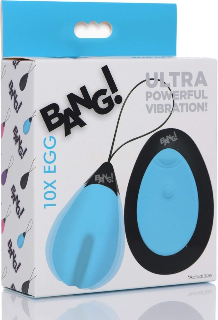 10X Silicone Vibrating Egg - Blue - Image 5