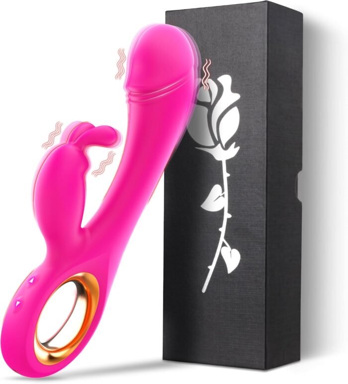 Rabbit Vibrator Sex Toys for Women, Ablushgirl G Spot Clitoral Anal Nipple Vibrating Realistic Dildo Stimulator with 7 Powerful Independent Modes, Adult Sex Toys for Women or Couples (Pink)