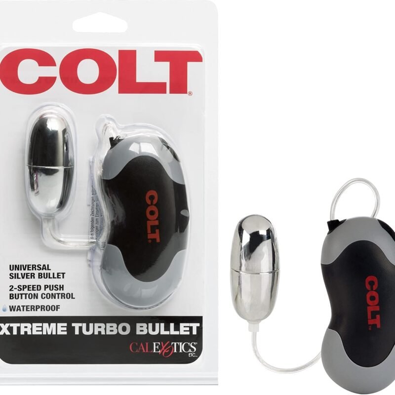 CalExotics Colt Xtreme Turbo Bullet Vibrator for Men - Waterproof Sex Toys for Couples - Wired Adult Male Vibe Egg Prostate Massager - Black
