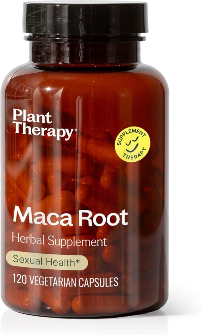 Plant Therapy Maca Root Herbal Supplement Capsules, Supports Sexual Health for Men & Women, Mood-Boosting, Energizing & Reduces Tension, 120 Vegetarian Capsules (4 Month Supply), Made in The USA