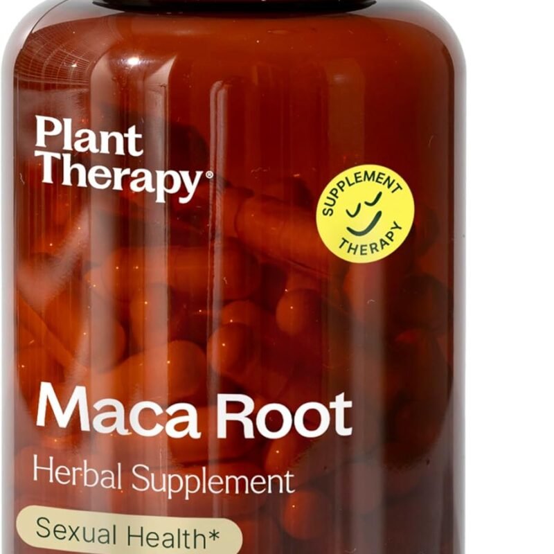 Plant Therapy Maca Root Herbal Supplement Capsules, Supports Sexual Health for Men & Women, Mood-Boosting, Energizing & Reduces Tension, 120 Vegetarian Capsules (4 Month Supply), Made in The USA