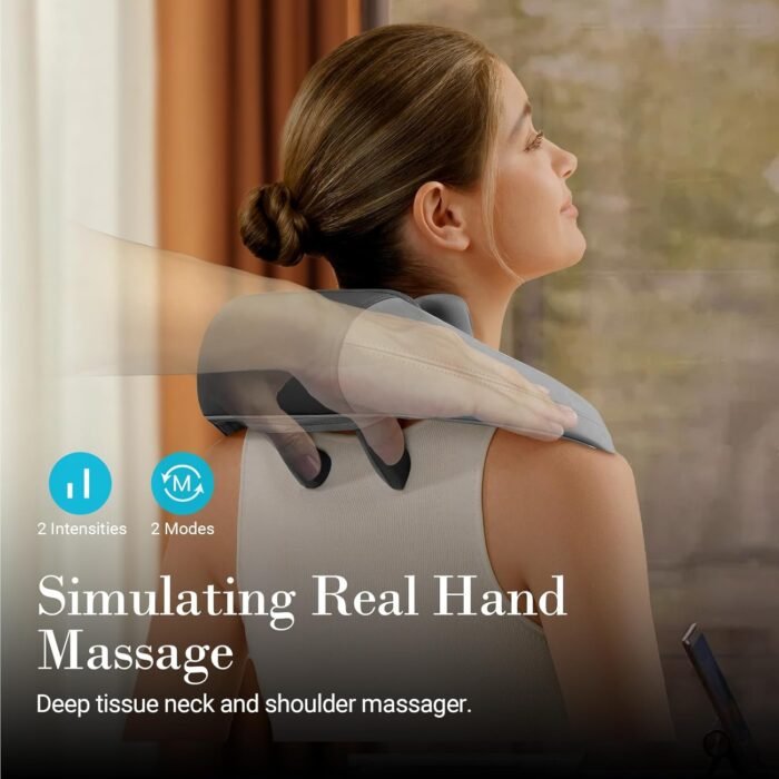 Shiatsu Neck and Shoulder Massager with Heat - FSA or HSA Eligible, Cordless 4D Deep Tissue Kneading Massager, Rechargeable Massage for Neck, Shoulder and Back, Ideal Gifts for Women,Men - Image 2