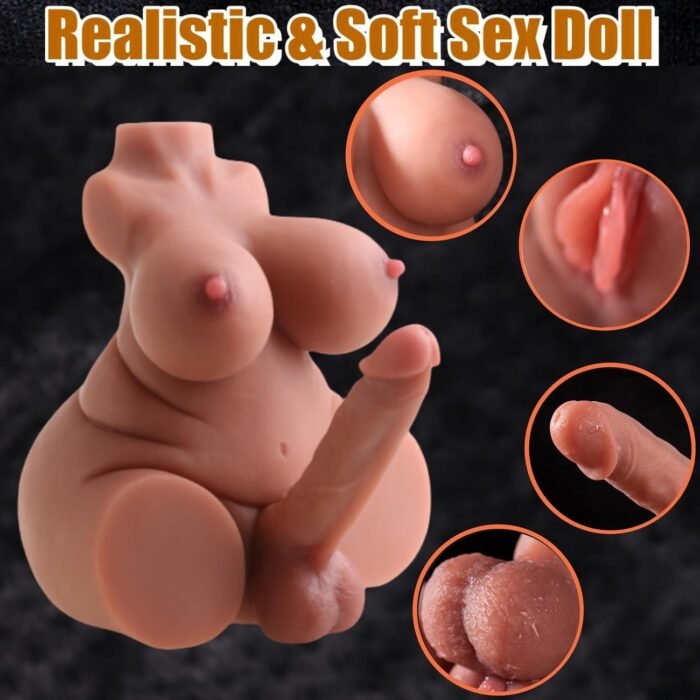 15LB Shemale Sex Doll with Realistic Dildo, Male Masturbation Toy with Big Boobs Vagina Anal for Men, Trans Sex Doll Torso FUTA Sex Toy with Breast Penis Pussy for Couple Women Gay Lesbian (Large) - Image 2